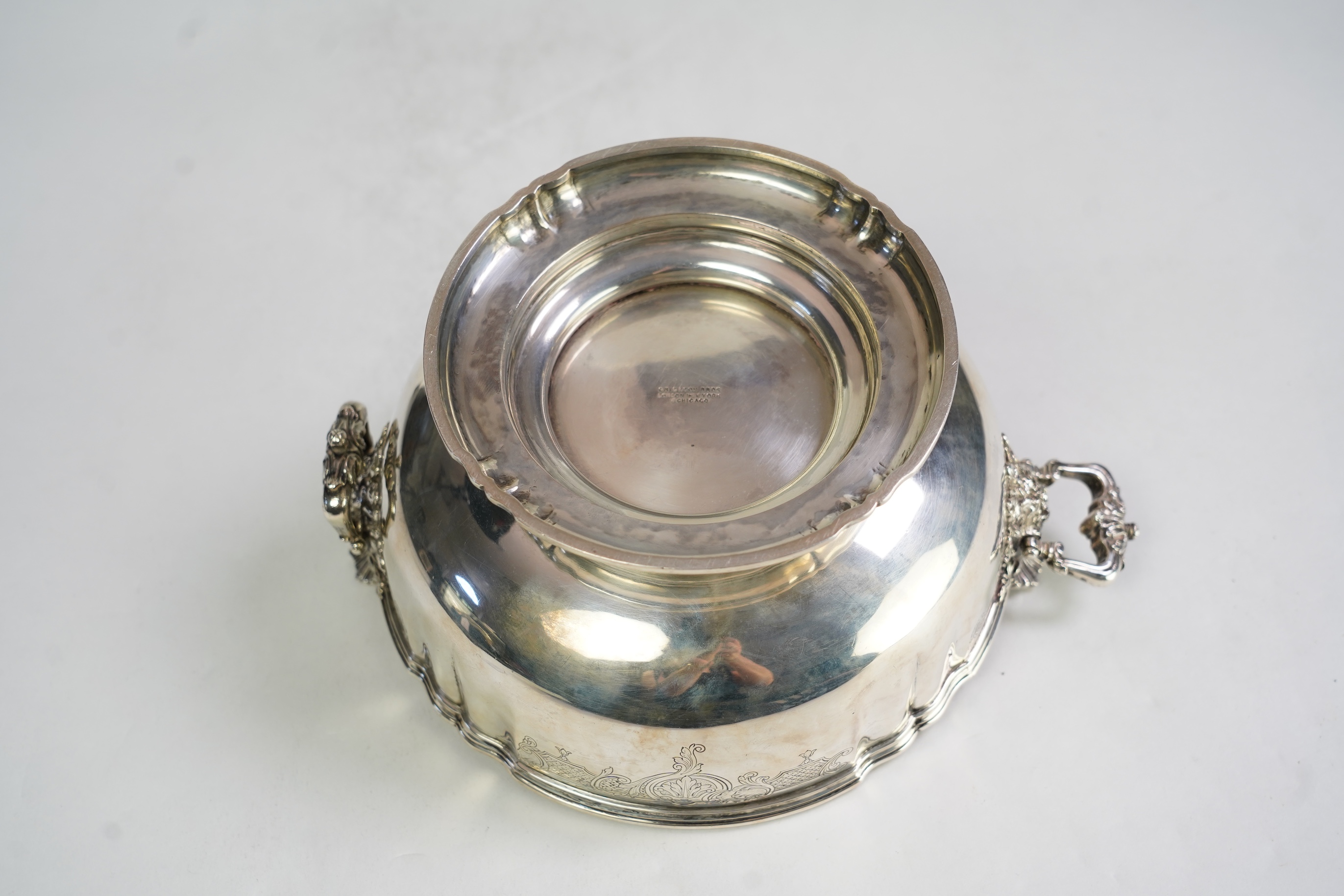 A George V silver two handled pedestal bowl, by Crichton Brothers